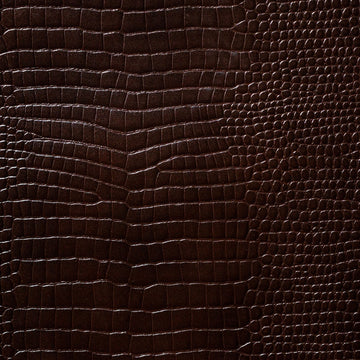 Brown Baby Croc Print Leather